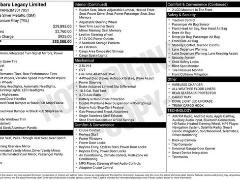 Used 2021 Subaru Legacy Limited image 6