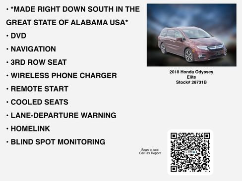 Used 2018 Honda Odyssey Elite image 7