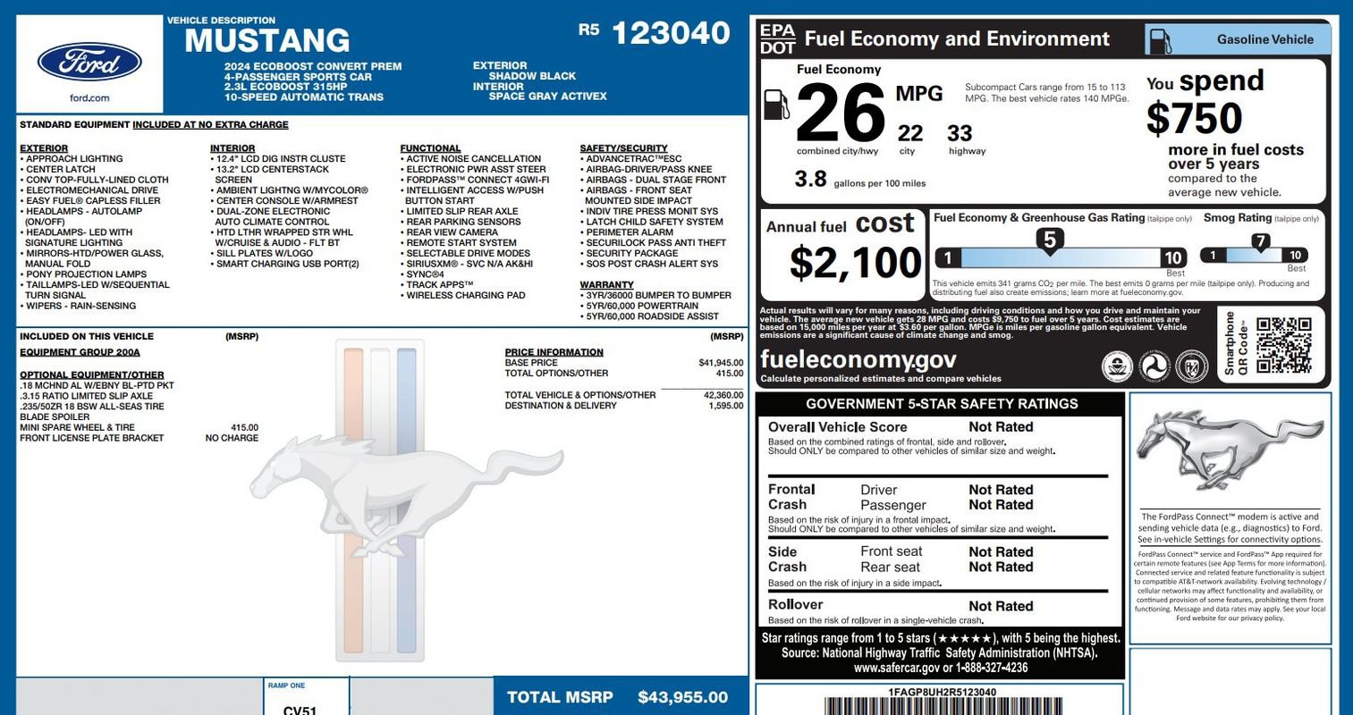 Used 2024 Ford Mustang Premium RWD image 10