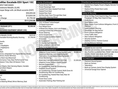 Used 2022 Cadillac Escalade ESV Sport w/ Touring Package image 42