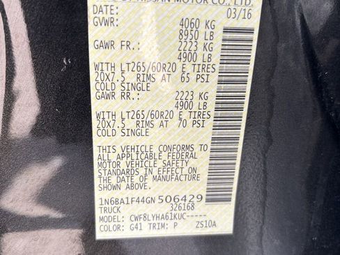 Used 2016 Nissan Titan Platinum Reserve image 7