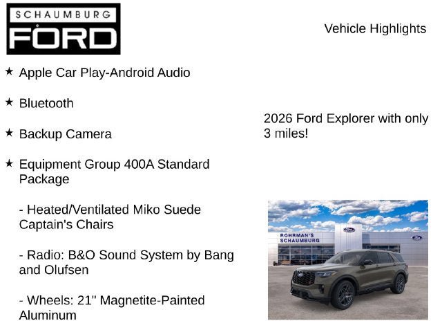 New 2026 Ford Explorer ST w/ Sun And Sound Package AWD/4WD image 8