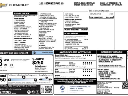 Used 2021 Chevrolet Equinox LS w/ LS Convenience Package image 3