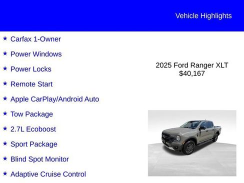 Used 2025 Ford Ranger XLT AWD/4WD image 2