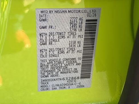 New 2026 Nissan Frontier PRO-4X w/ Pro-4x Convenience Package image 28