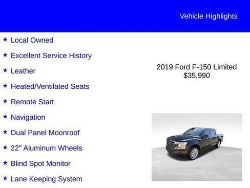 Used 2019 Ford F150 Limited w/ Trailer Tow Package AWD/4WD image 2