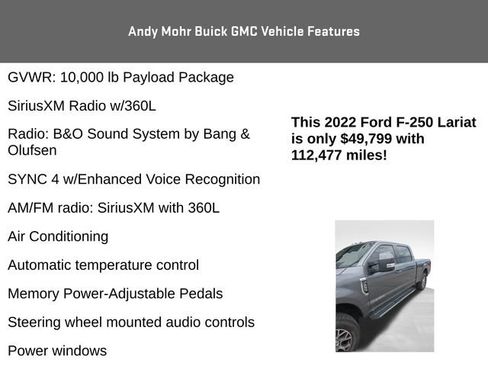 Used 2022 Ford F250 Lariat w/ FX4 Off-Road Package AWD/4WD image 8