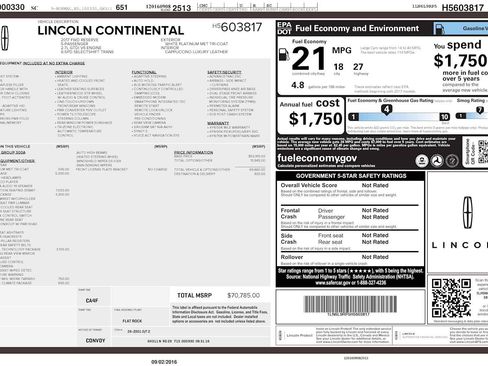 Used 2017 Lincoln Continental Reserve w/ Luxury Package FWD image 3