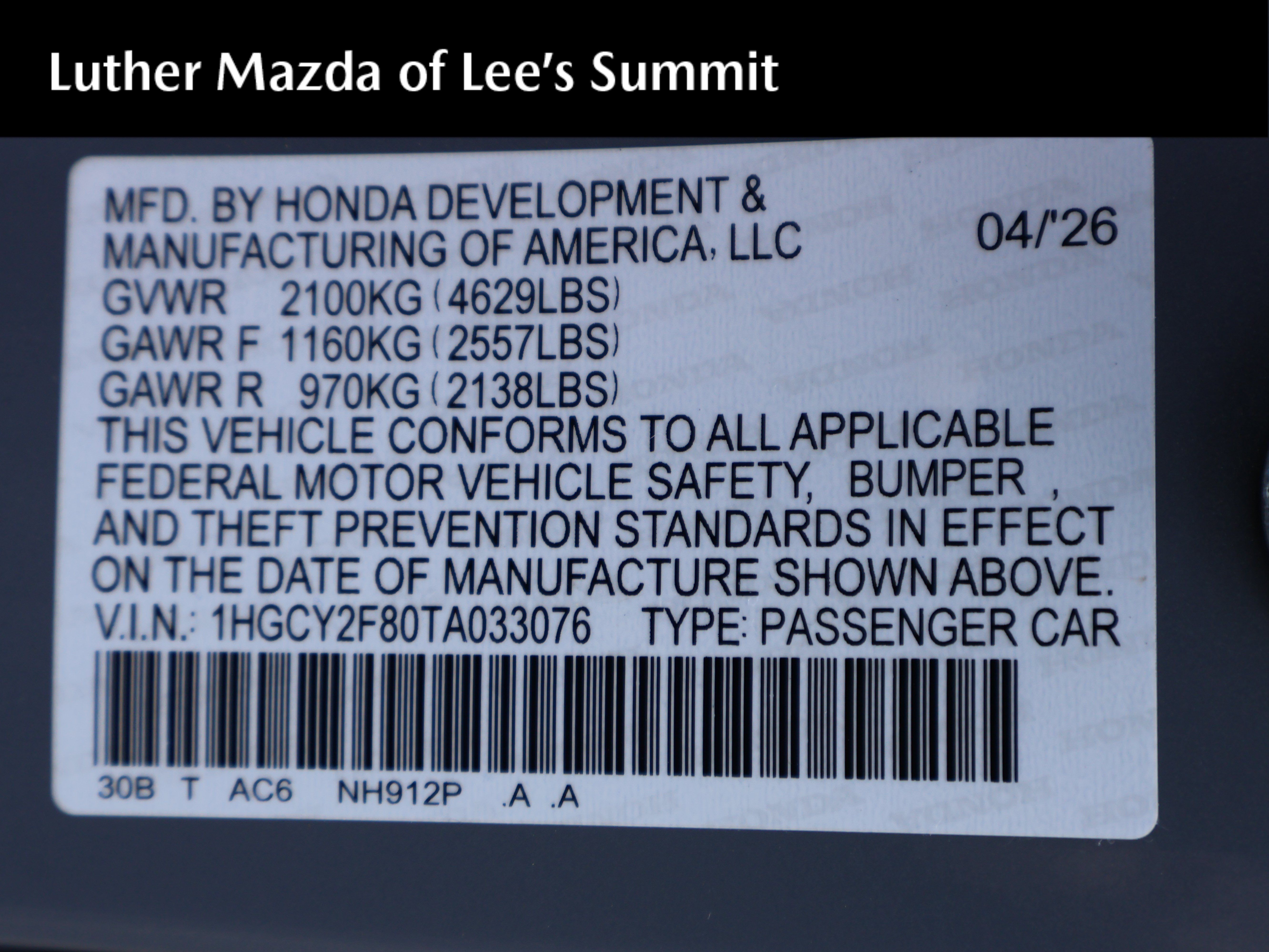 Used 2026 Honda Accord Touring image 1