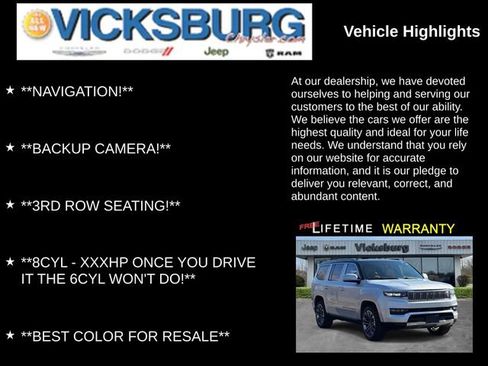 Used 2022 Jeep Grand Wagoneer Series III w/ Rear Seat Video Group 1 image 7