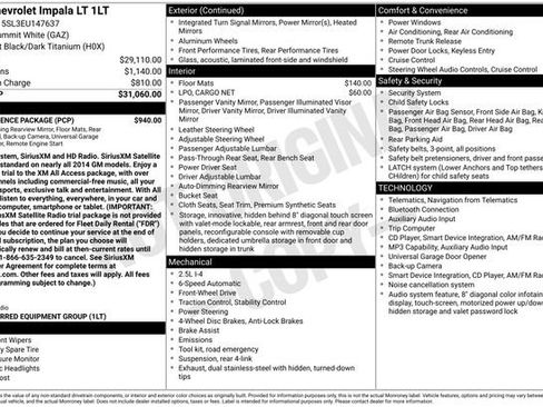Used 2014 Chevrolet Impala LT w/ Convenience Package FWD image 33