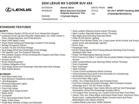 Used 2024 Lexus NX 350 F Sport AWD/4WD image 23