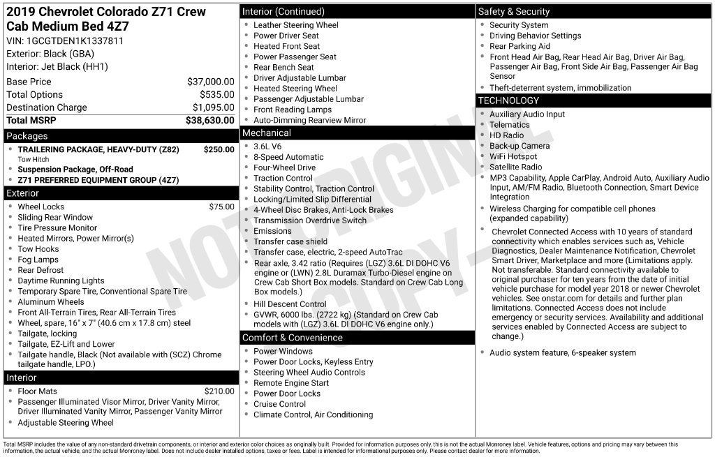 Used 2019 Chevrolet Colorado Z71 AWD/4WD image 4