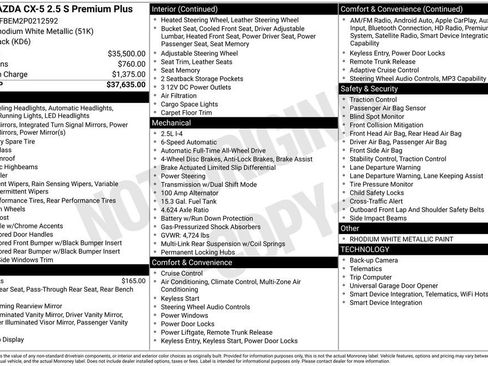 Certified 2023 MAZDA CX-5 AWD 2.5 S w/ Premium Plus Pkg image 5