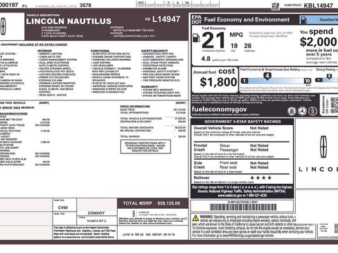 Used 2019 Lincoln Nautilus Reserve AWD/4WD image 2