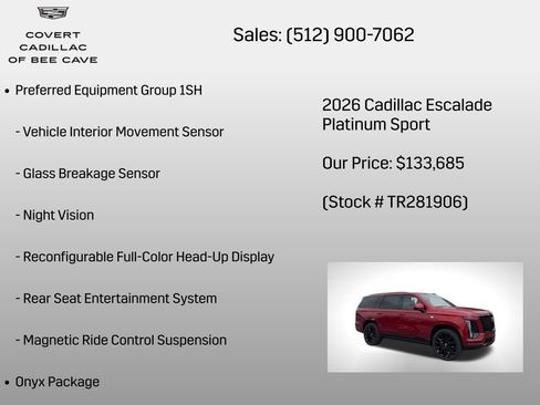 New 2026 Cadillac Escalade Platinum Sport image 24