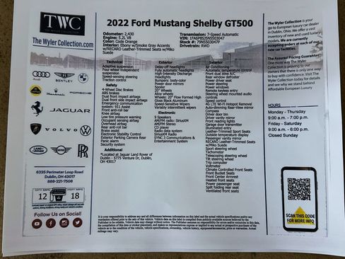 Used 2022 Ford Mustang Shelby GT500 w/ Handling Package RWD image 43