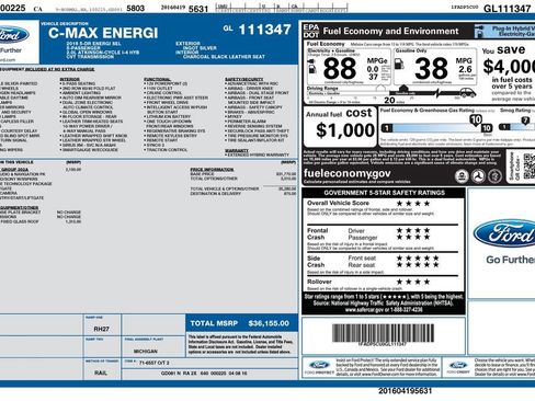 Used 2016 Ford C-MAX Energi SEL w/ Equipment Group 302A image 2