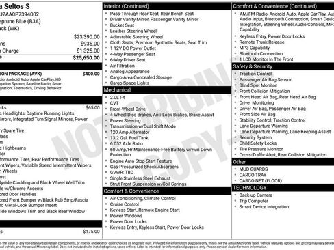 Used 2023 Kia Seltos S w/ Navigation Package FWD image 29