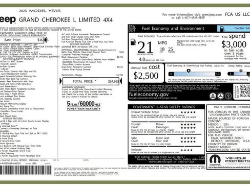 Used 2025 Jeep Grand Cherokee L Limited w/ Black Appearance Package image 46