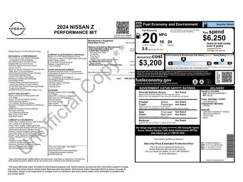 Used 2024 Nissan Z Performance w/ Floor Mat Package image 7