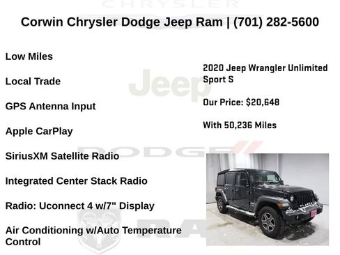Used 2020 Jeep Wrangler Unlimited Sport S image 32