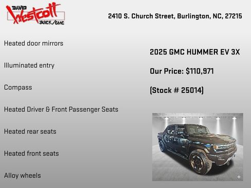 New 2025 GMC Hummer EV 3X w/ Extreme Off-Road Package AWD/4WD image 12