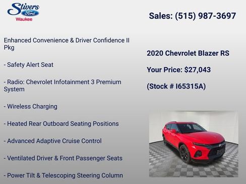 Used 2020 Chevrolet Blazer RS AWD/4WD image 16