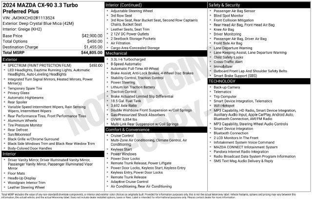 Certified 2024 MAZDA CX-90 3.3 Turbo w/ Preferred Plus AWD/4WD image 27