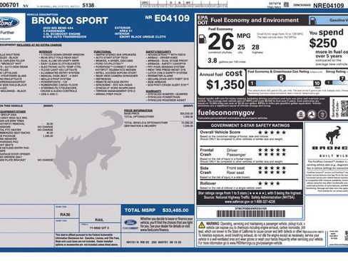 Certified 2022 Ford Bronco Sport Big Bend w/ Convenience Package AWD/4WD image 33