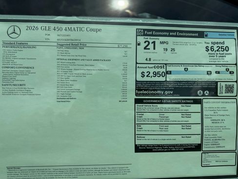 New 2026 Mercedes-Benz GLE 450 4MATIC Coupe image 19