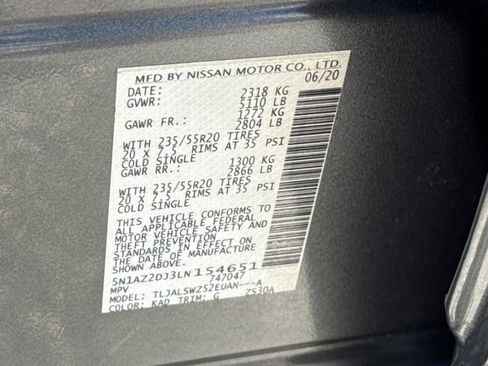 Used 2020 Nissan Murano Platinum w/ Cargo Package FWD image 34