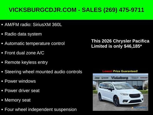 New 2026 Chrysler Pacifica Limited w/ S Appearance Package image 16
