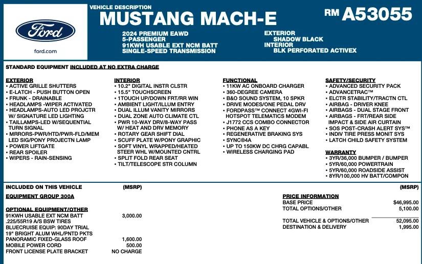 Used 2024 Ford Mustang Mach-E Premium AWD/4WD image 2