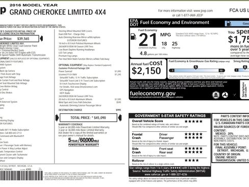 Used 2016 Jeep Grand Cherokee Limited image 3