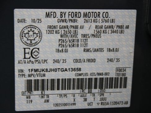Used 2026 Ford Explorer Tremor w/ Tremor Convenience Package AWD/4WD image 77