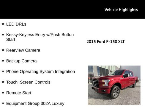 Used 2015 Ford F150 XLT w/ Equipment Group 302A Luxury image 26