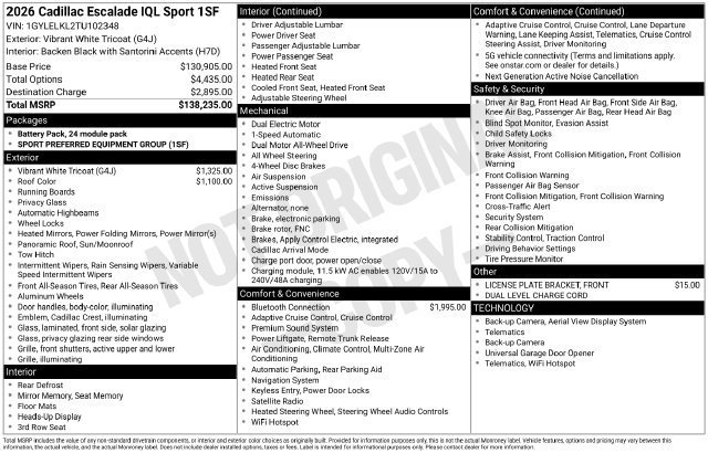 Certified 2026 Cadillac Escalade IQL Sport 1 AWD/4WD image 35