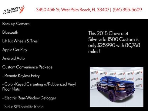 Used 2018 Chevrolet Silverado 1500 Custom w/ Custom Value Package image 17