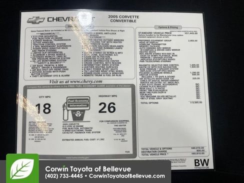 Used 2005 Chevrolet Corvette Convertible w/ Preferred Equipment Group image 30