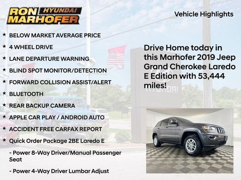 Used 2019 Jeep Grand Cherokee Laredo AWD/4WD image 14