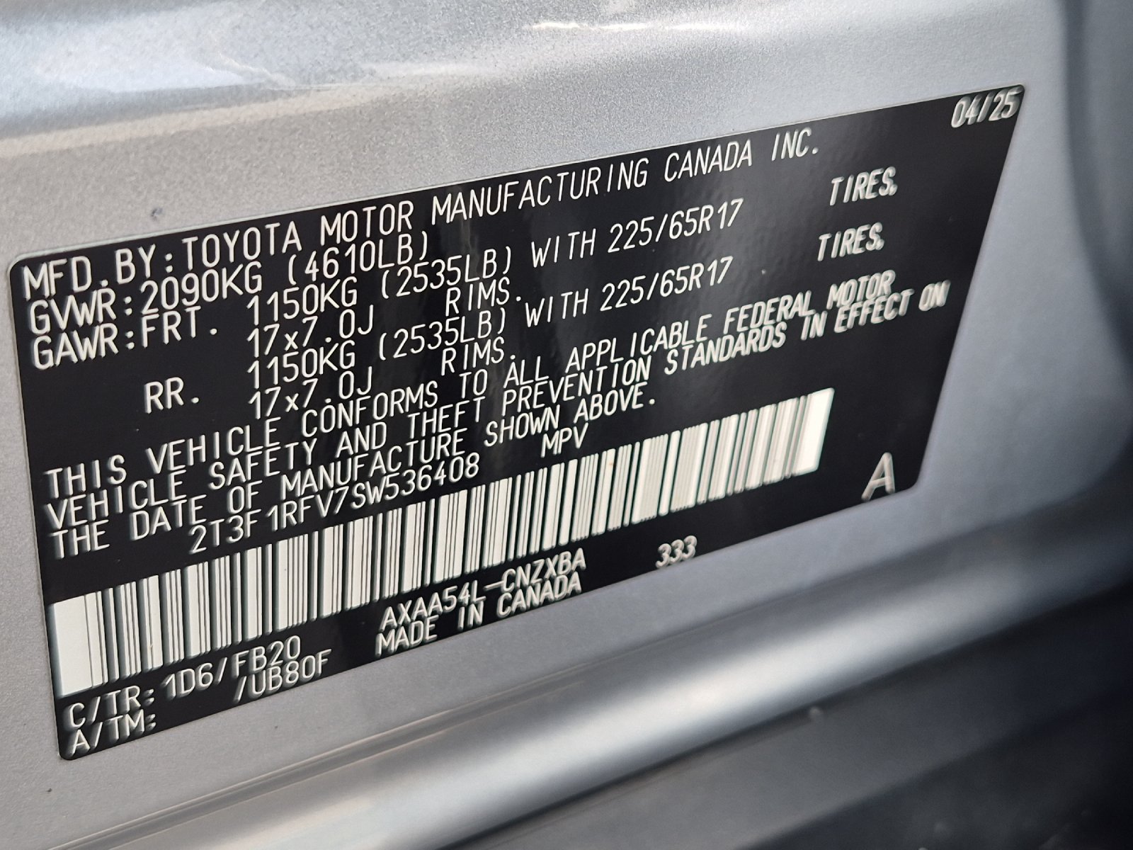 Certified 2025 Toyota RAV4 LE AWD/4WD image 25