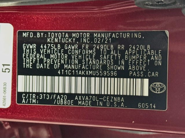 Used 2021 Toyota Camry LE FWD image 38