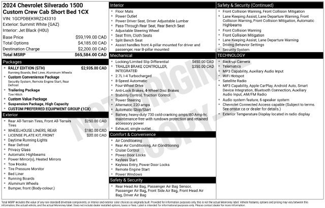 Used 2024 Chevrolet Silverado 1500 Custom w/ Rally Edition AWD/4WD image 52
