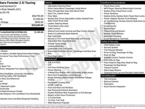 Used 2016 Subaru Forester 2.5i Touring w/ Eyesight & Navigation System image 2