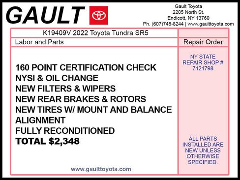 Certified 2022 Toyota Tundra SR5 w/ SR5 Premium Package AWD/4WD image 2