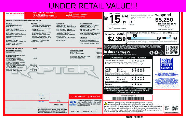 Used 2022 Ford F150 Raptor w/ Torsen Package AWD/4WD image 2