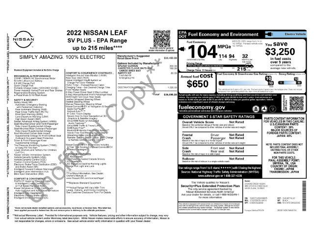 Certified 2022 Nissan Leaf SV Plus FWD image 3