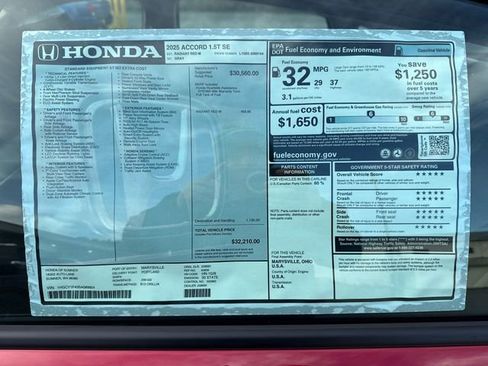 New 2025 Honda Accord SE image 20