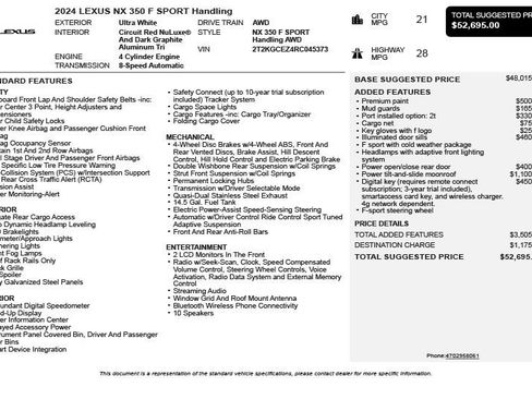 Used 2024 Lexus NX 350 F Sport AWD/4WD image 3